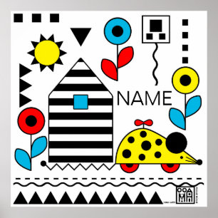 Wheelie Mouse and House Poster - personalisieren