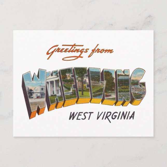 Wheeling WV Postkarte (Vorderseite)