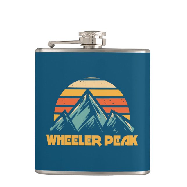 Wheelpeak New Mexico Retro Türkis Flachmann (Vorderseite)