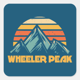 Wheelpeak New Mexico Retro Türkis Quadratischer Aufkleber
