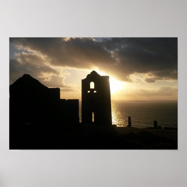 Wheels Coates Mine Cornwall England Sunset Poster (Vorne)