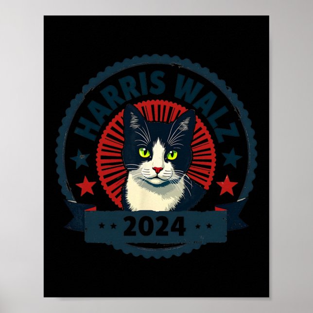 Wheimer 2024 Funny Cat Election Kamala Harris Tim Poster (Vorne)
