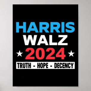 Wheimer 2024 Truth Hope Decency Kamala für Präside Poster