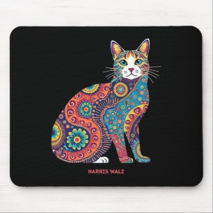 Wheimer Psychedelic Cat Mandala Mousepad