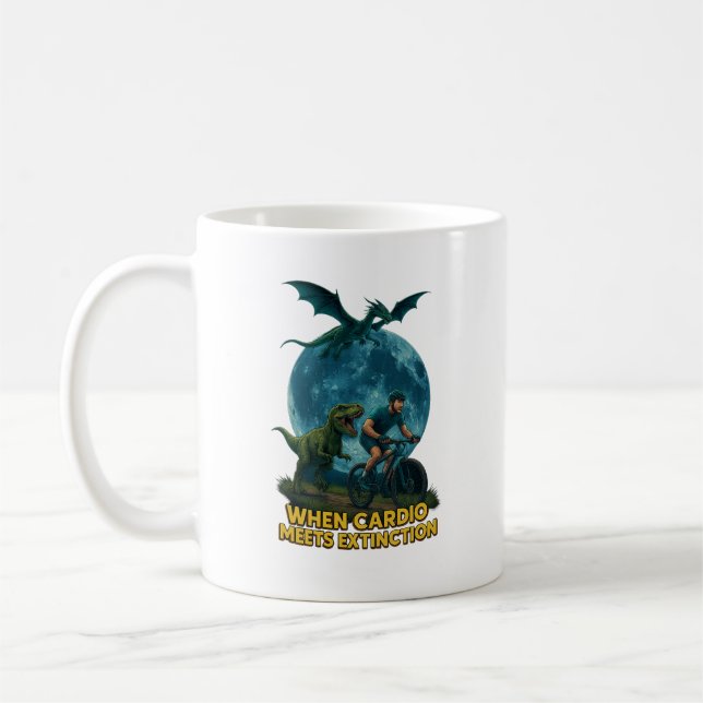 When Cardio Meets Extinction | Funny Dinosaur Kaffeetasse (Links)