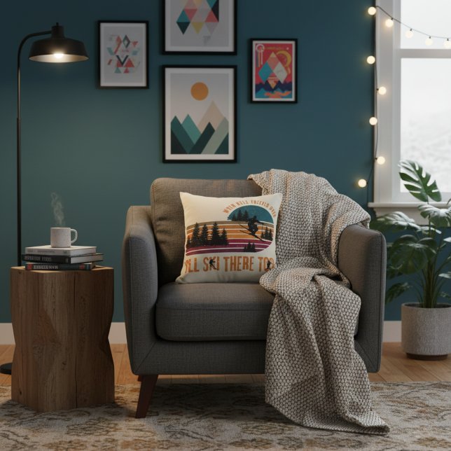 When Hell Freezes Over I'll Ski There Too Ivory Kissen (Snowy attitude, warm aesthetic. This Ivory throw pillow is here to steal the spotlight in your space)