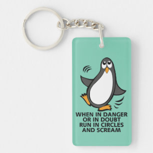 When in Danger or in Doubt  Funny Penguin Graphic
