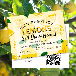 When Life Gives You Lemons Sell Your Home Real Ankündigungspostkarte