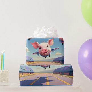 When Pigs Fly Funny Winged Pigs Airplanes Geschenkpapier