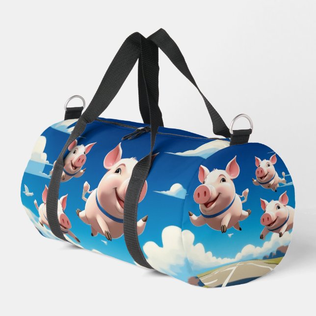 When Pigs Fly Funny Winged Pigs Duffle Bag (Linke Seite)