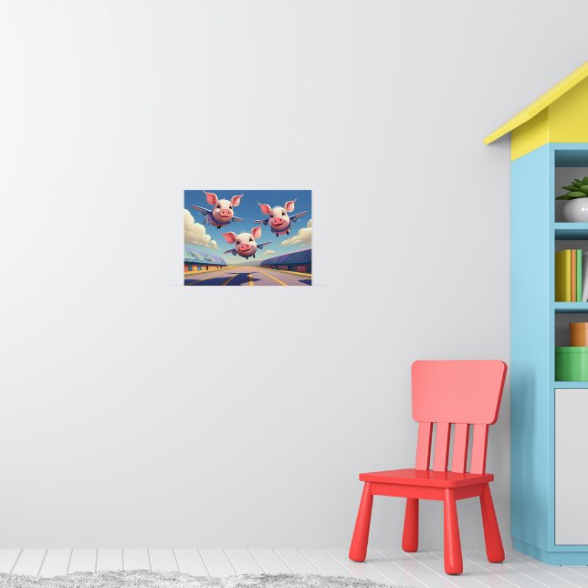 When Pigs Fly Funny Winged Pigs Poster (Kinderzimmer 1)