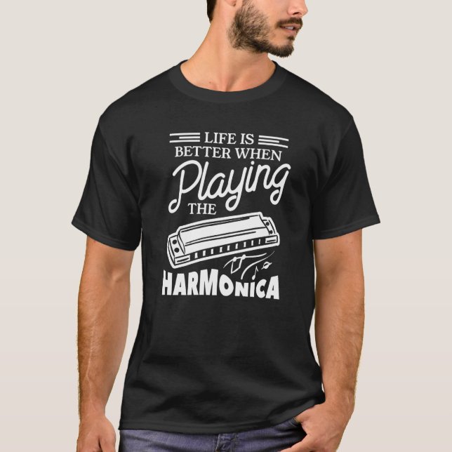 When Playing The Harmonica Harmonicist T-Shirt (Vorderseite)