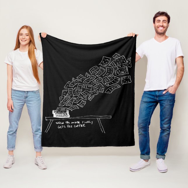 When the Muse Finally Gets Her Coffee Fleecedecke (Beispiel)