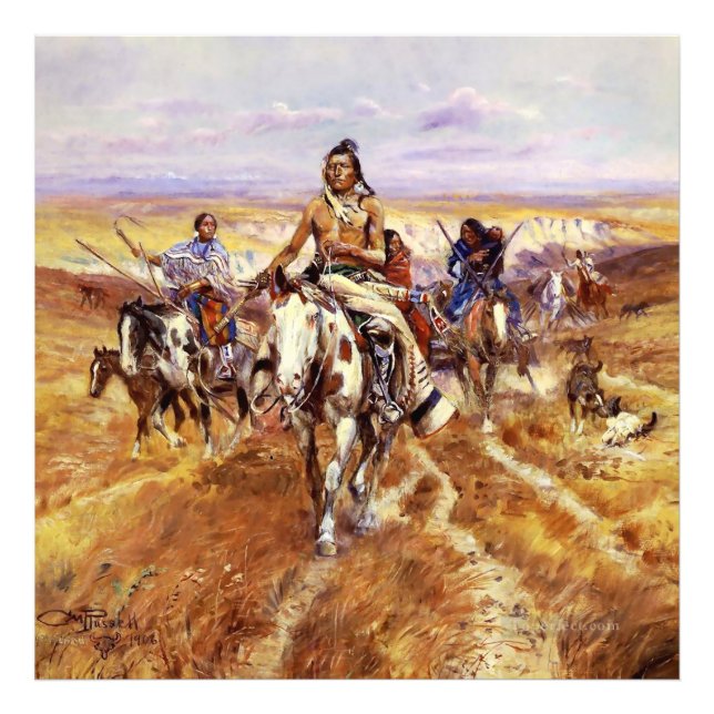 "When the Plains Were Seine" von Charles M Russell Fotodruck (Vorne)