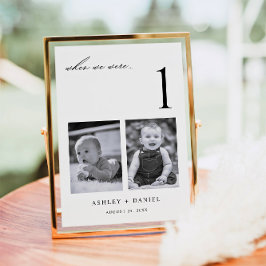 When We Were Age Photo Table Number Einladung