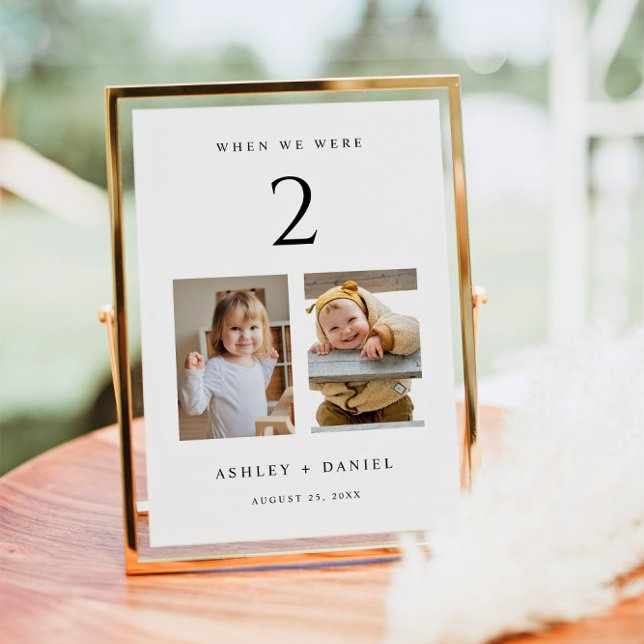 When We Were Age Table Number with Photos Einladung (Von Creator hochgeladen)