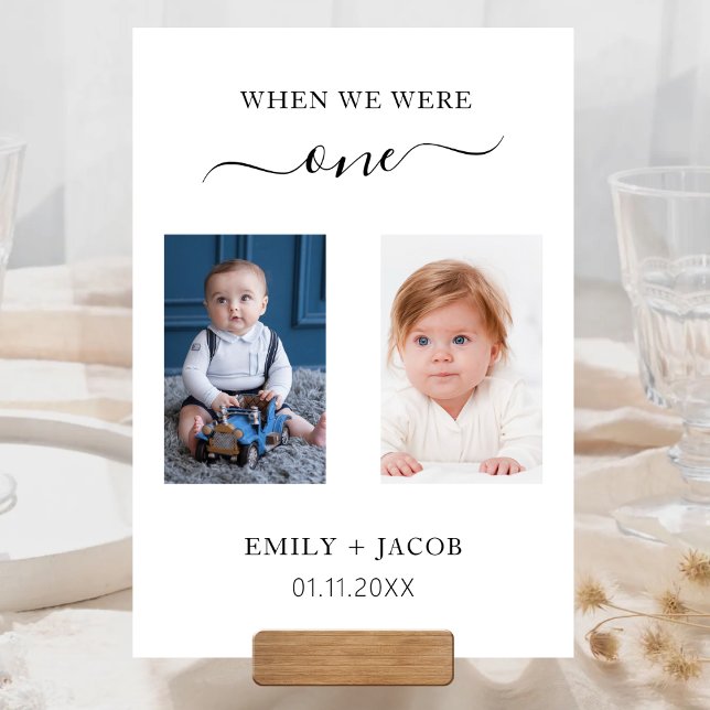 When We Were Wedding Photo Minimalist Wedding Tischnummer (Von Creator hochgeladen)