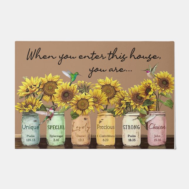 When you enter this house doormat, Sunflower Fußmatte (Vorderseite)