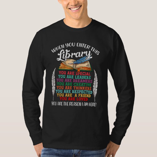 When You Enter This Library   Librarian Bookworm R T-Shirt (Vorderseite)