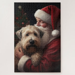 Wheon Terrier mit Weihnachtsmann Weihnachten