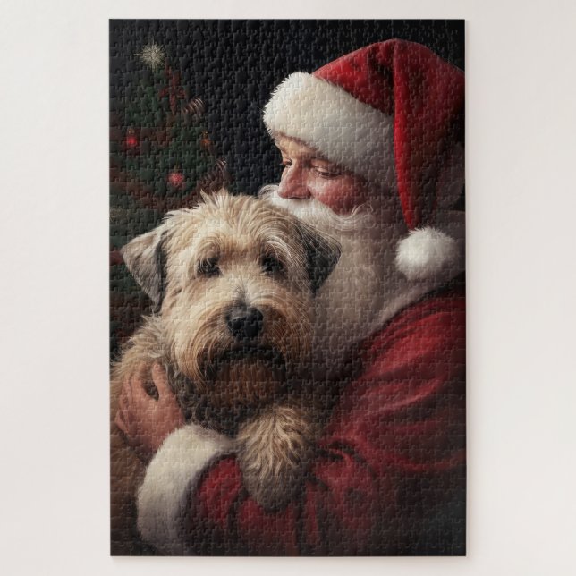 Wheon Terrier mit Weihnachtsmann Weihnachten (Vertikal)