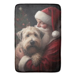 Wheon Terrier mit Weihnachtsmann Weihnachten Badematte