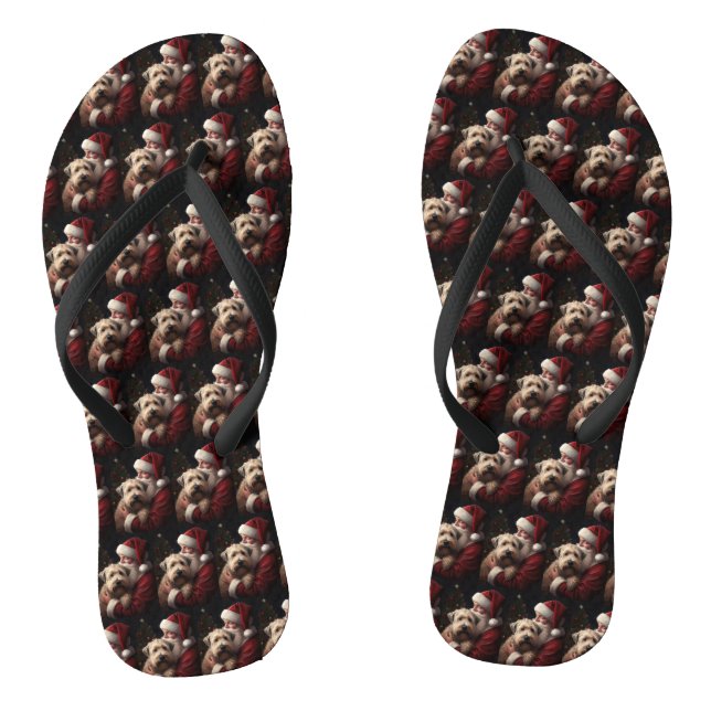 Wheon Terrier mit Weihnachtsmann Weihnachten Flip Flops (Fußbett)