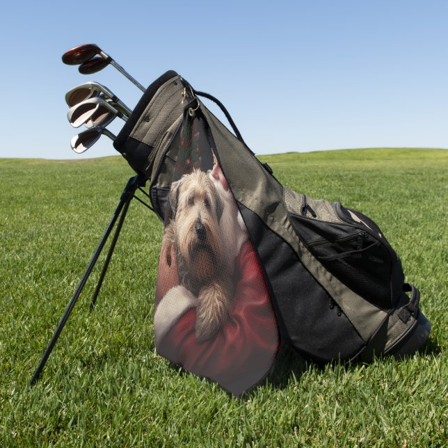 Wheon Terrier mit Weihnachtsmann Weihnachten Golfhandtuch (Gras)