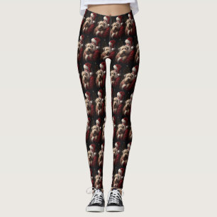 Wheon Terrier mit Weihnachtsmann Weihnachten Leggings