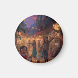 Where Cats Wander and Lanterns Glow Magnet