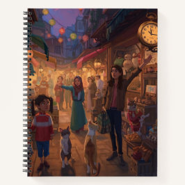 Where Cats Wander and Lanterns Glow Notizbuch