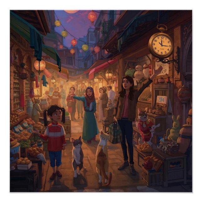 Where Cats Wander and Lanterns Glow Poster (Vorderseite)