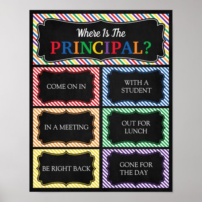 Where is the Principal Office Door Sign Poster (Vorne)