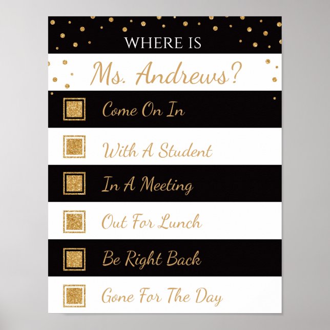 Where is the Teacher Office Door Sign Poster (Vorne)