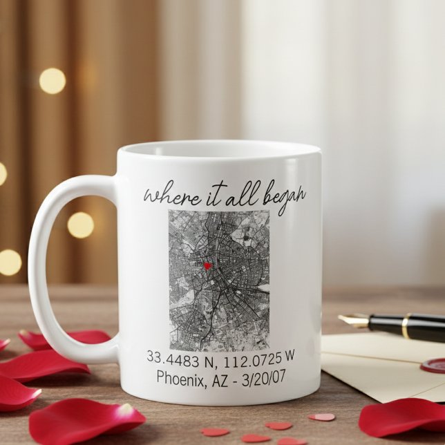 Where It All began Valentine's Day Engagement gift Kaffeetasse (Von Creator hochgeladen)