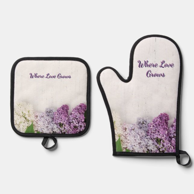 Where Love Grows Kitchen Set | Lilac Oven Mitt (Vorderseite)