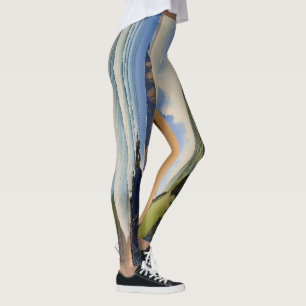 "Where Sky Meets Quiet Sand" - Devon Seascape Leggings