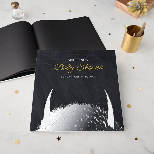 Where the Wild Things Are Baby Shower Gästebuch (Vorderseite Offen)