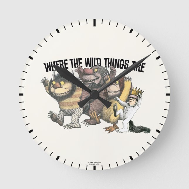 Where the Wild Things Are Characters & Logo Runde Wanduhr (Vorderseite)
