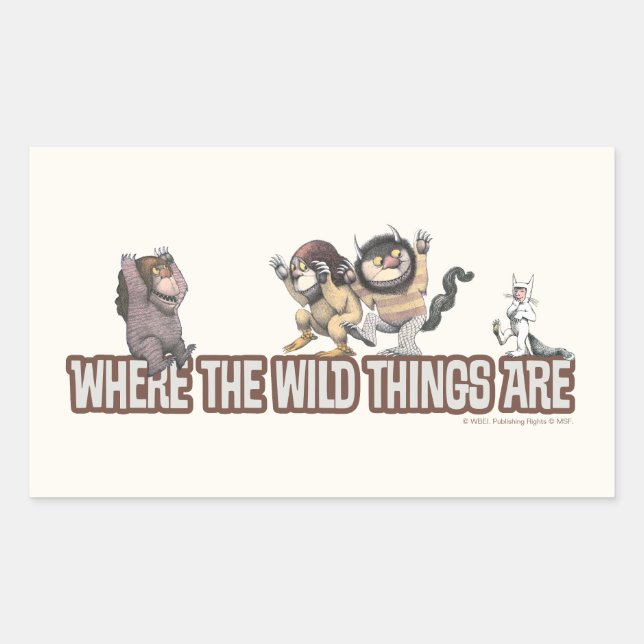 Where the Wild Things Are Characters on Logo Rechteckiger Aufkleber (Vorderseite)