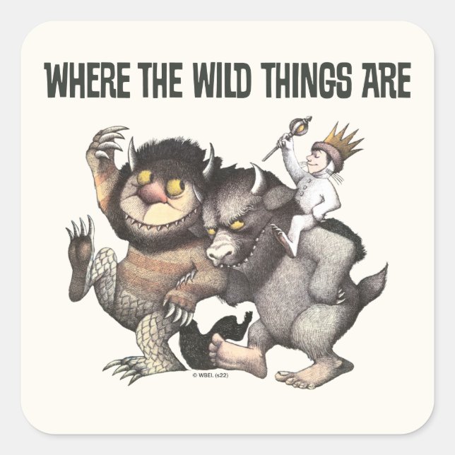Where the Wild Things Are Characters Quadratischer Aufkleber (Vorderseite)