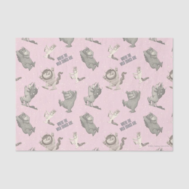 Where the Wild Things Are Pink Star Pattern Seidenpapier (Vorderseite)