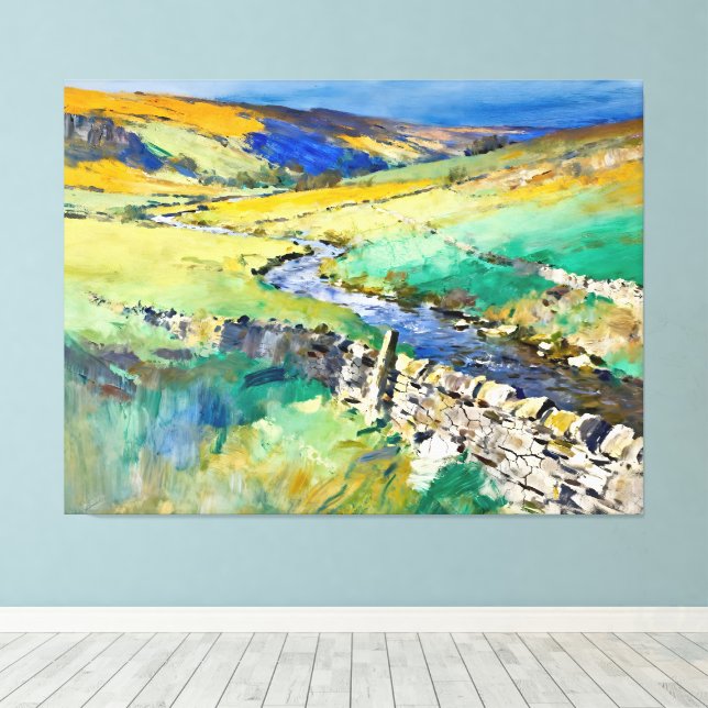"Where Water Sings - A Yorkshire Landschaft Leinwanddruck (Insitu (Holzboden))