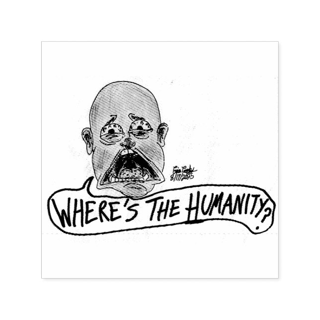 Where's The Humanity cartoon Permastempel (Design)