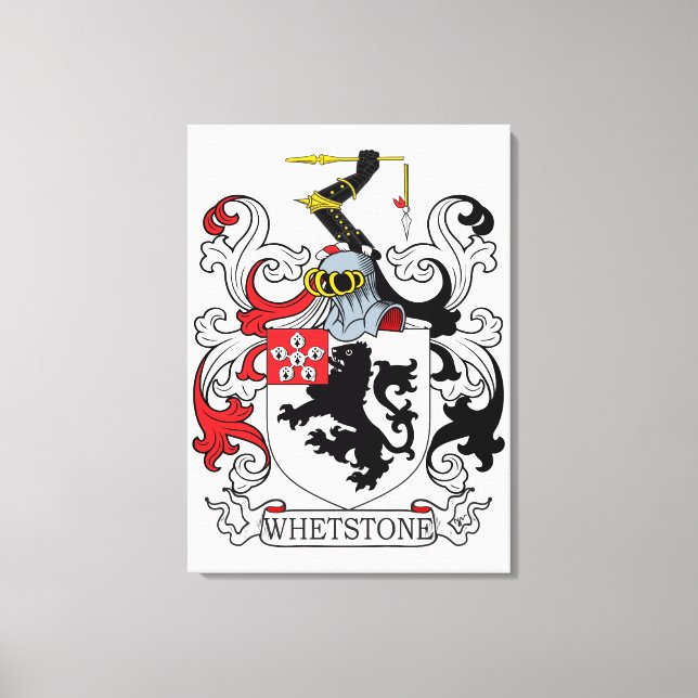 Whetstone Familienwappen Leinwanddruck (Vorderseite)