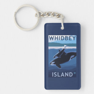 Whidbey Insel, WashingtonOrca und Kalb Schlüsselanhänger