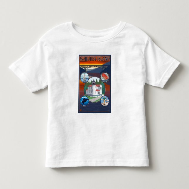 Whidbey Insel, WashingtonScenic Reise-Plakat Kleinkind T-shirt (Vorderseite)