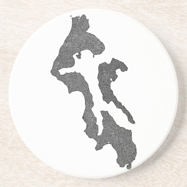 Whidbey Island Island County Map Design Getränkeuntersetzer (Vorne)