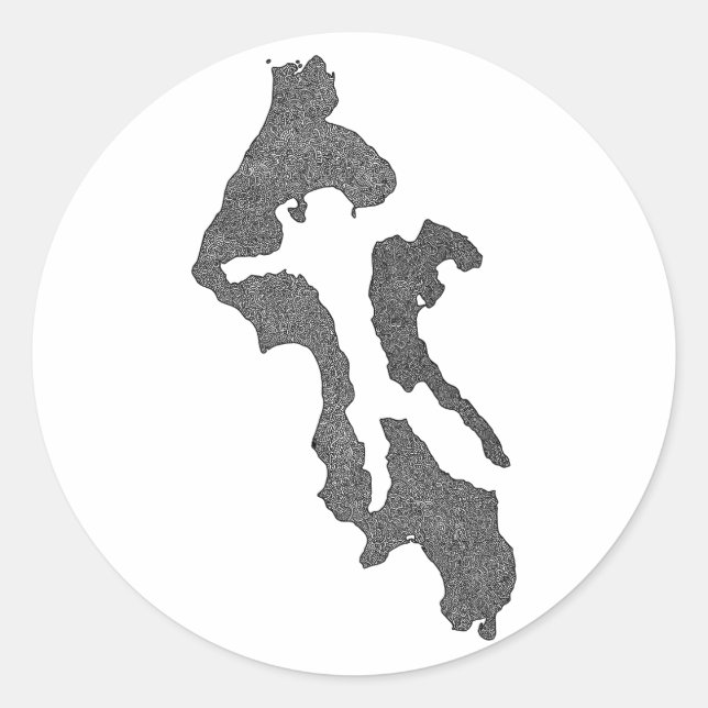 Whidbey Island Island County Map Design Runder Aufkleber (Vorderseite)