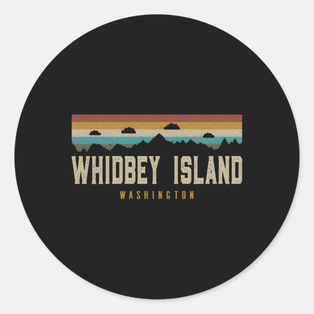 Whidbey Island Mountains Wandern Washington Runder Aufkleber (Vorderseite)
